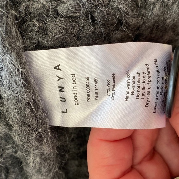 LUNYA Chunky Knit Wool Car Coat in Charcoal, Size X-Small/Small - Picture 13 of 15